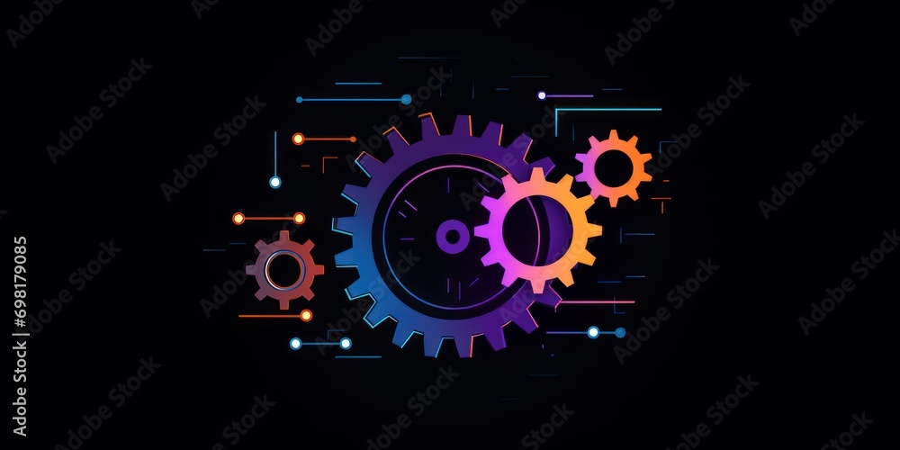 Settings gear icon from lines, triangles and particle style design. Illustration vector Settings gear icon from lines, triangles and particle style design. Illustration vector