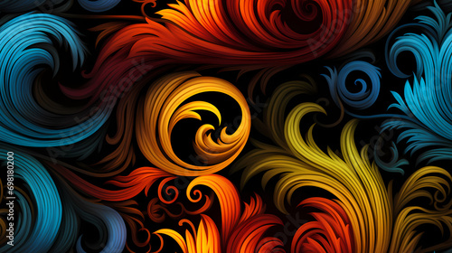 Psychedelic style print pattern. New wave print. Seamless wallpaper hypnotic trippy backdrop illustration.