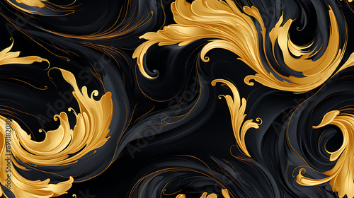 Black floral ornament with ...