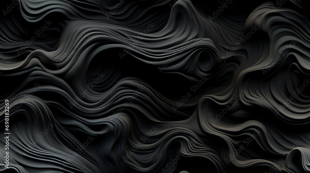 Black gypsum interior seamless background, line wave wall in a retro style Black gypsum interior seamless background, line wave wall in a retro style