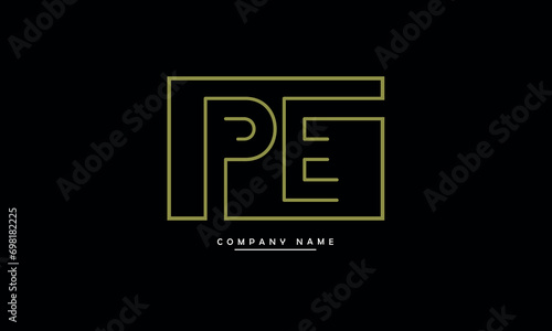 PE, EP, P, E Abstract Letters Logo Monogram
