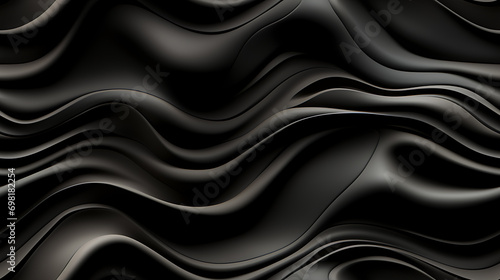 Black gypsum interior seamless background, line wave wall in a retro style
