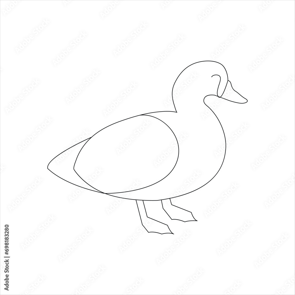 A duck Continuous single line drawing vector illustration. Continuous outline of Animal bird icon
A duck Continuous single line drawing vector illustration. Continuous outline of Animal bird icon