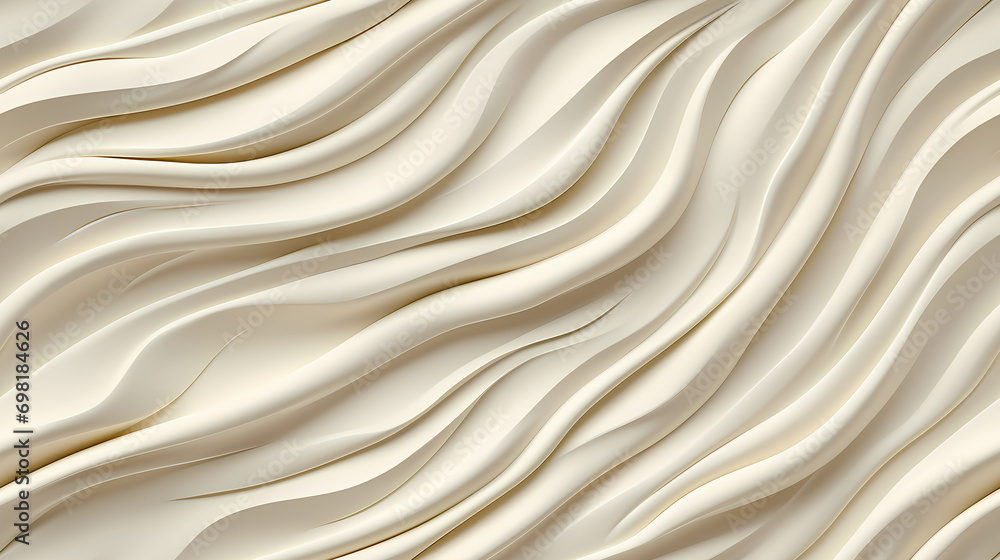 Obraz premium White light interior seamless background, line wave wall in a retro style