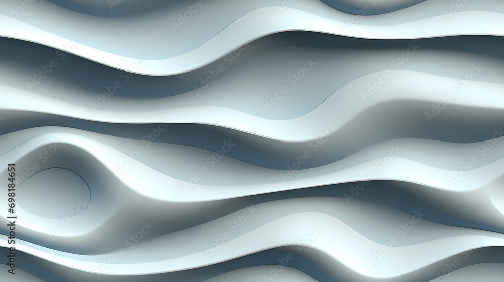 White light interior seamless background, line wave wall in a retro style - obrazy, fototapety, plakaty 
