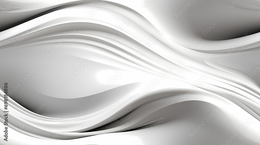 Obraz premium White light interior seamless background, line wave wall in a retro style
