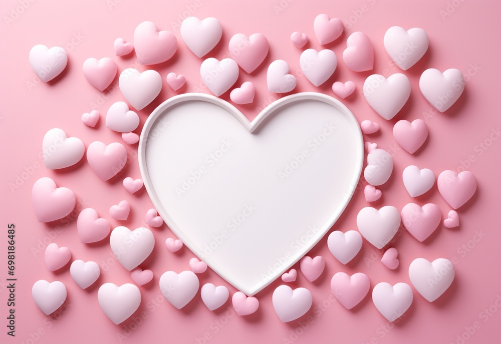 hearts background with copy space and love card or Valentine's day. Generated in ai