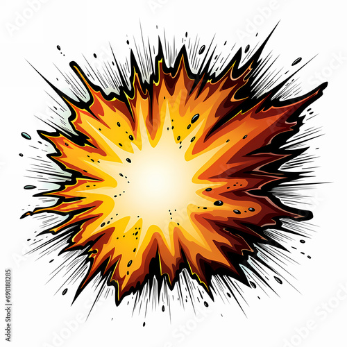 Explosion burst retro style comic book, background.