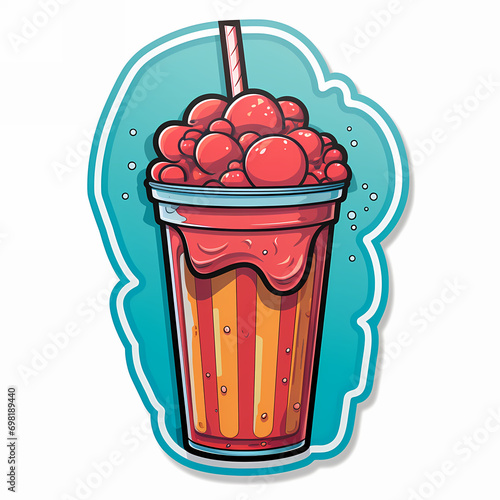 Drawn pop art fast food. Il...