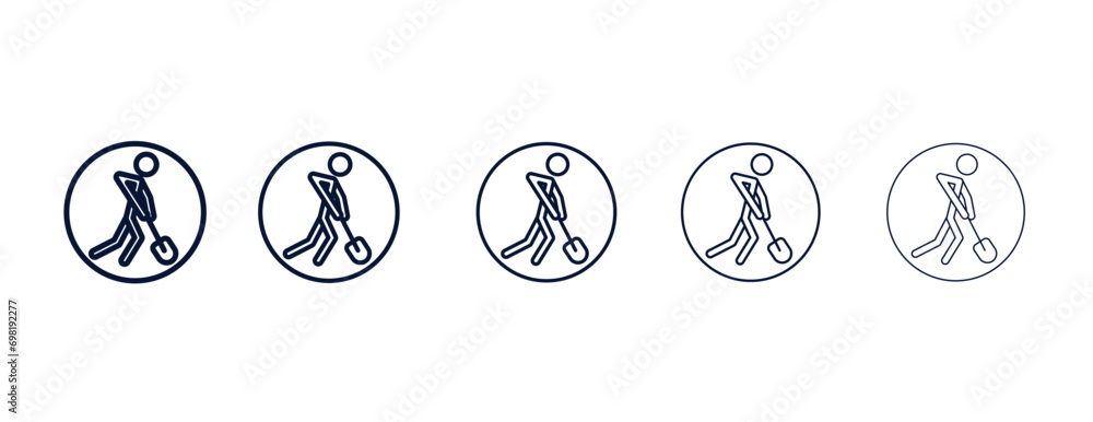 working sign outline icon. Black, bold, regular, thin, light icon from ...