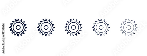 circular saw outline icon. Black, bold, regular, thin, light icon from construction tools collection. Editable vector isolated on white background photo