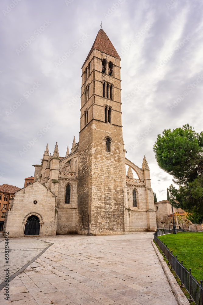 Medieval tower of the church of Santa Maria Antigua in the city of Valladolid, Spain.
