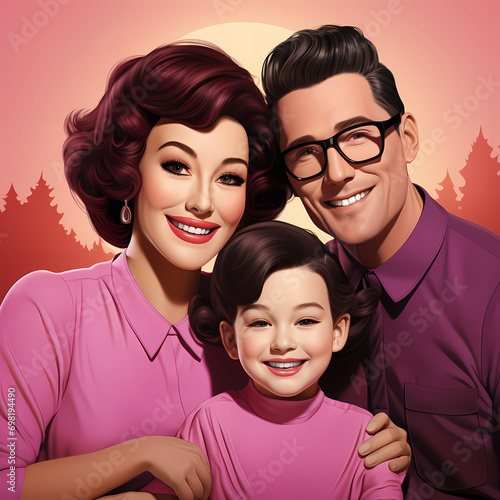Family mom and dad with chi...