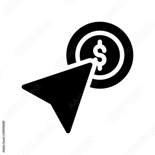 pay per click glyph icon