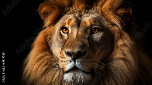 Close-Up of Majestic Lion's Face