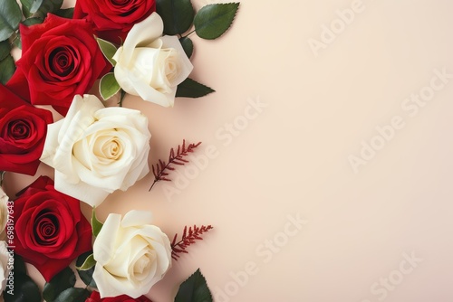 Beautiful Red rose background for Valentines or Mother s Day Background with copy space.