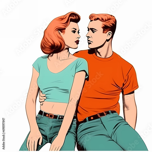 Couple love dialogue. Man a...
