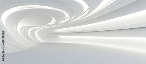 3D geometric abstract wave futuristic light white background. 3d tunnel background. Halway background. alleyway background. photo