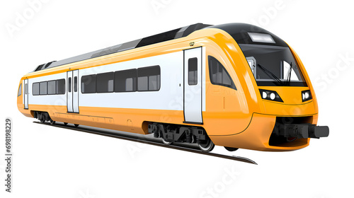train on the white background