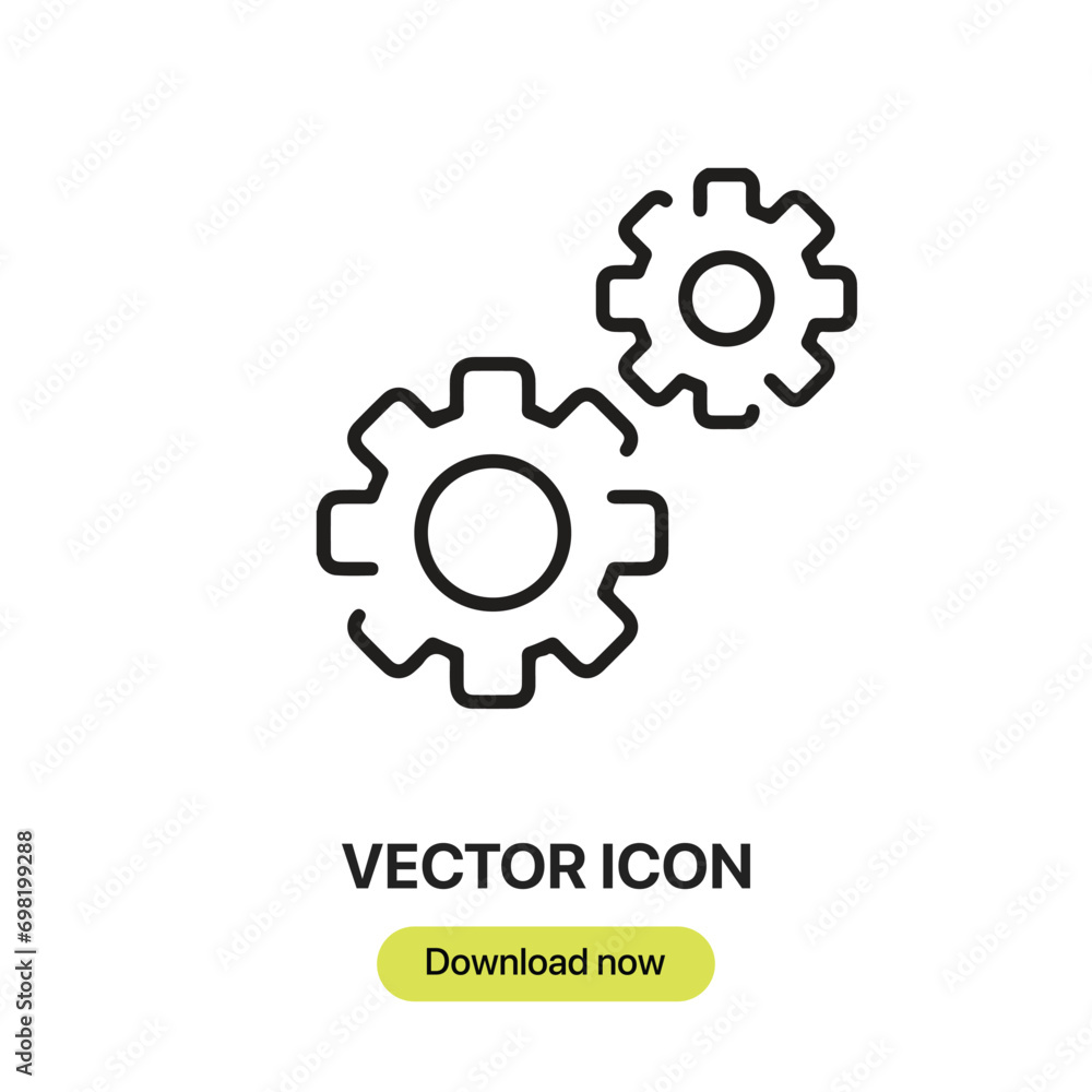Setting icon vector. Linear-style sign for mobile concept and web design. Setting symbol illustration. Pixel vector graphics - Vector.