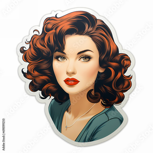 Woan face in retro style po...