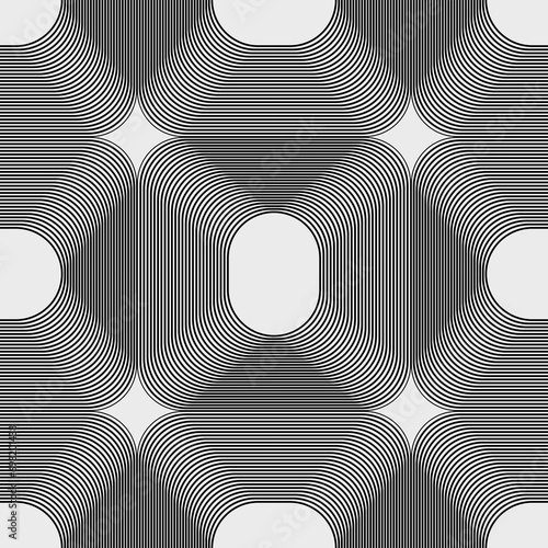 the black-and-white  pattern of lines abstract the background