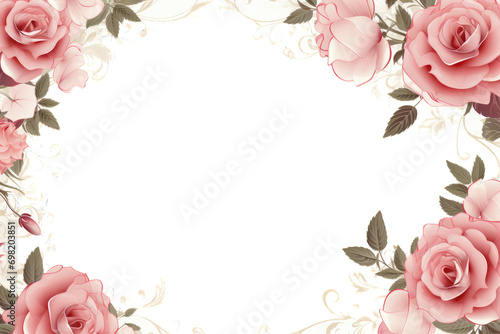 Engagement, marriage wedding invitation frame. letter border. With transparent copy space for text Generative AI