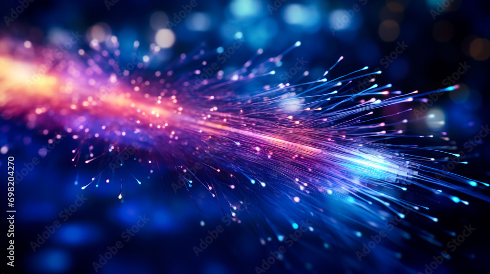 Fototapeta premium Lightspeed data transfer, futuristic IT concept