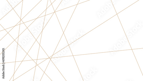 Abstract luxury gold geometric random chaotic lines with many squares and triangles shape on white background. Abstract golden lines pattern texture business background. 