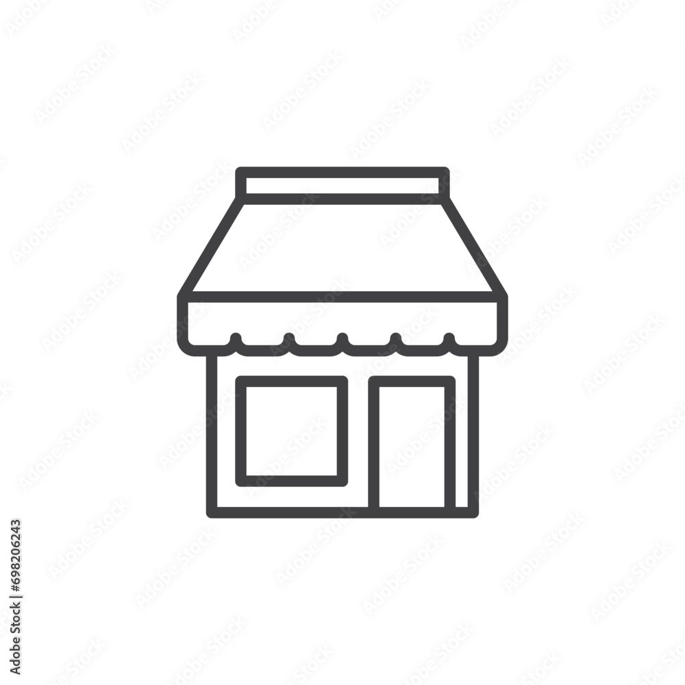 shop icon. sign for mobile concept and web design. outline vector icon. symbol, logo illustration. vector graphics.