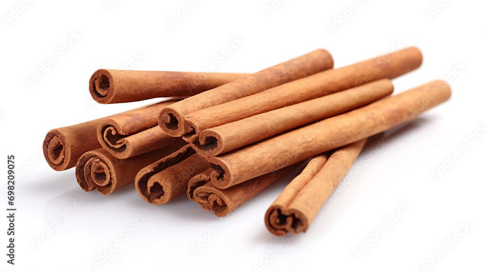 Cinnamon Sticks, White Background Cinnamon Sticks, White Background