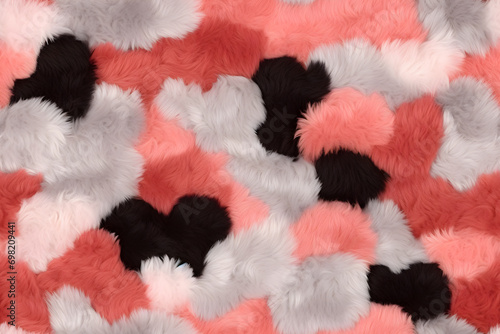Volumetric fur red heart ba...