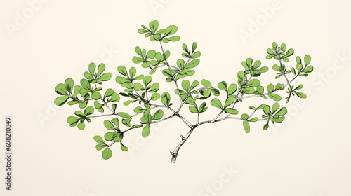 Elegant Rue Branch Illustration