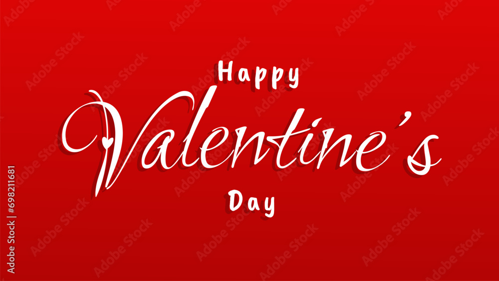 Happy Valentine's day typography text design on red background for greeting card, poster, social media post. Vector illustration Happy Valentine's day typography text design on red background for greeting card, poster, social media post. Vector illustration