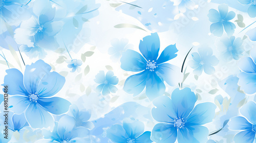 Abstract Vector Background with a Watercolor Blue Floral Pattern  Perfect for Spring-Themed Designs  Spring