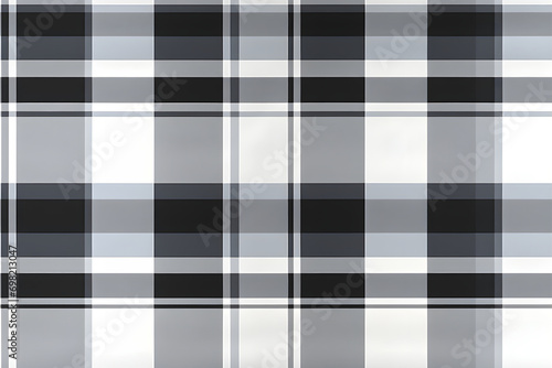 Black white plaid pattern seamless graphic. Tartan Scottish check plaid for flannel shirt, blanket, scarf, throw, duvet cover, upholstery, or other modern retro casual fabric design.