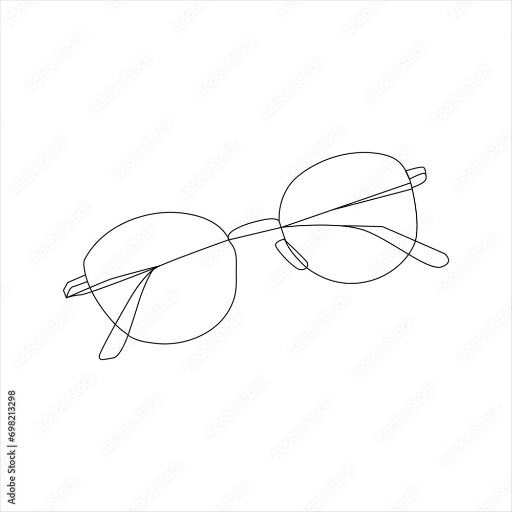 Glasses single continuous line art drawing vector. One line Glasses vector background. Protection eye from sun. Vector illustration
Glasses single continuous line art drawing vector. One line Glasses vector background. Protection eye from sun. Vector illustration