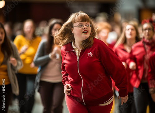 woman unique facial features of Down syndrome,Women's day © studiogo