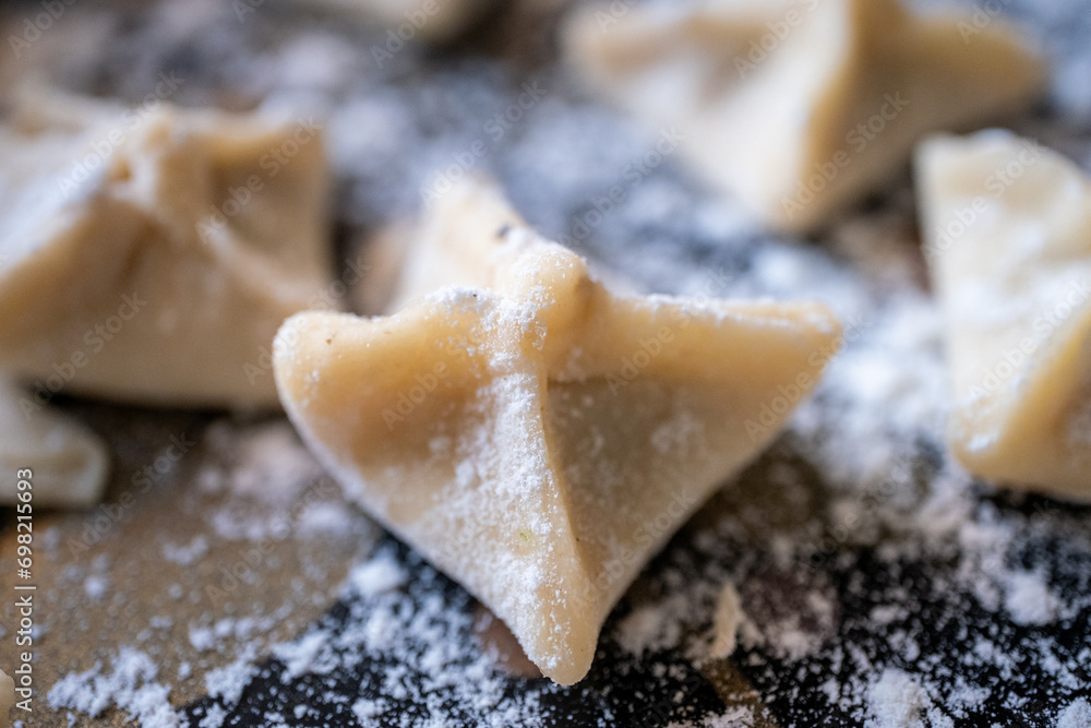 turkish ravioli making macro shot turkish ravioli making macro shot