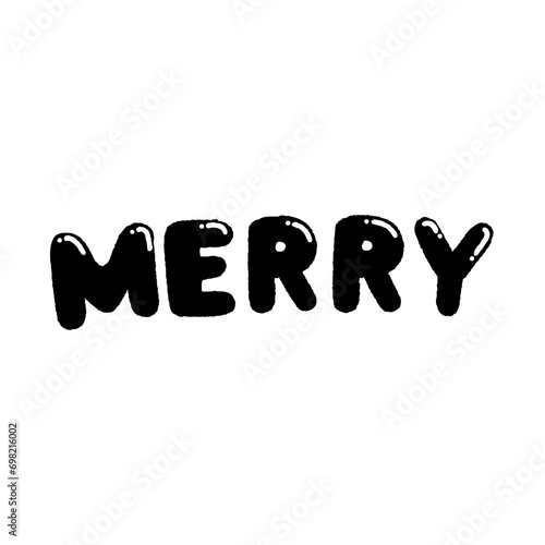 svg words christmas & happy new year doodle element