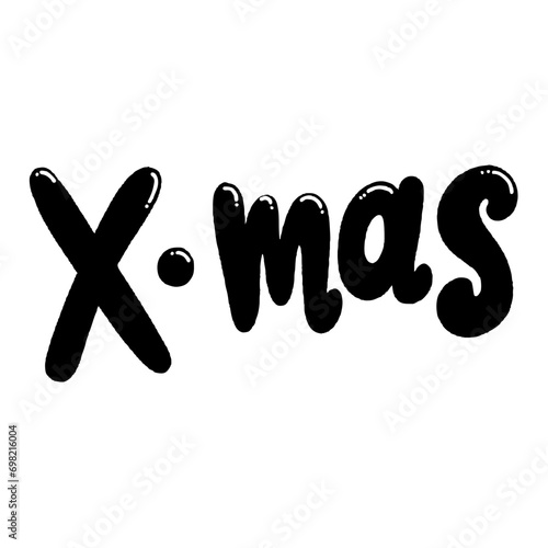 svg words christmas & happy new year doodle element