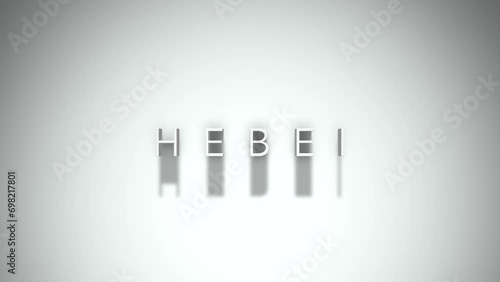Hebei 3D title animation with shadows on a white background photo