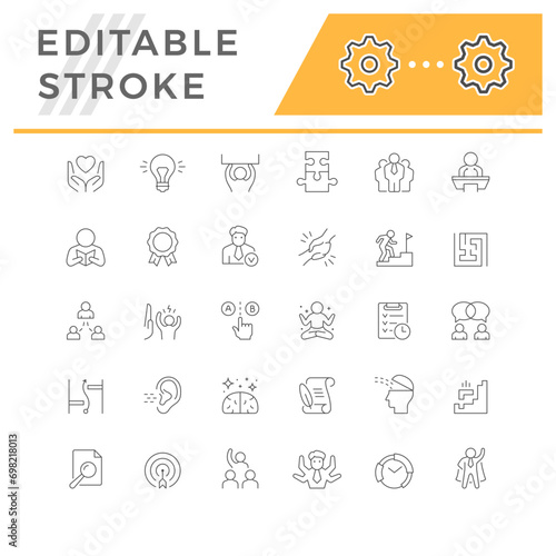 Set line icons of soft skills