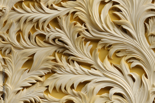 Wooden baroque ornament sea...