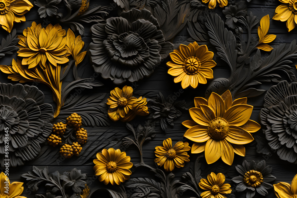 Wooden baroque ornament seamless, carve decoration wood background Wooden baroque ornament seamless, carve decoration wood background