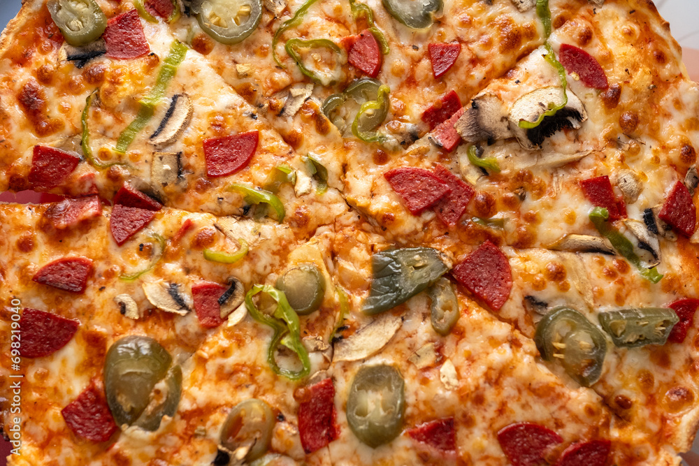 pizza with salami and cheese pizza with salami and cheese