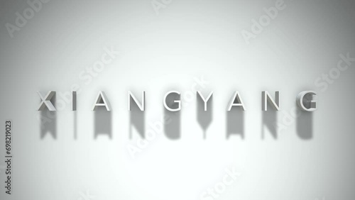 Xiangyang 3D title animation with shadows on a white background photo