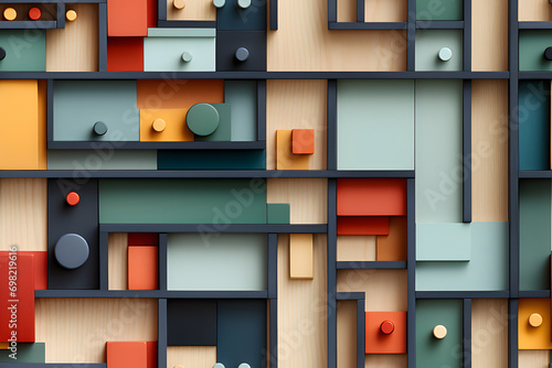 Wooden bauhaus modern seaml...