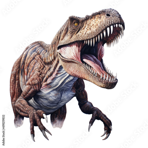Tyrannosaurus rex dinosaur isolated on white or transparent background © Nazmus