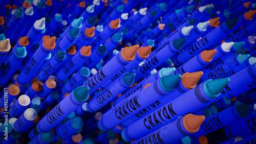 Photos 3D-generated crayons in different colors